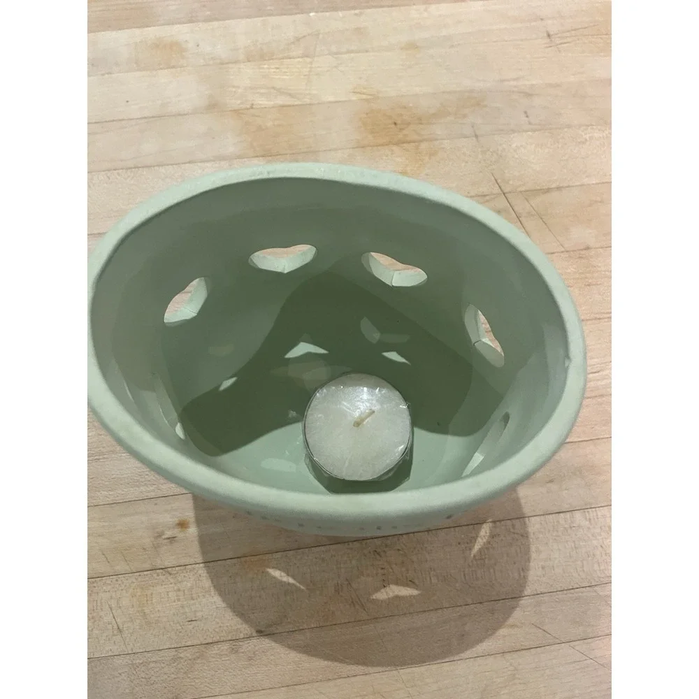 Homemakers Idea Co Green Votive Candle Holder Heart Cutouts With Original Box